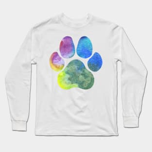 Rainbow Paw Print Long Sleeve T-Shirt